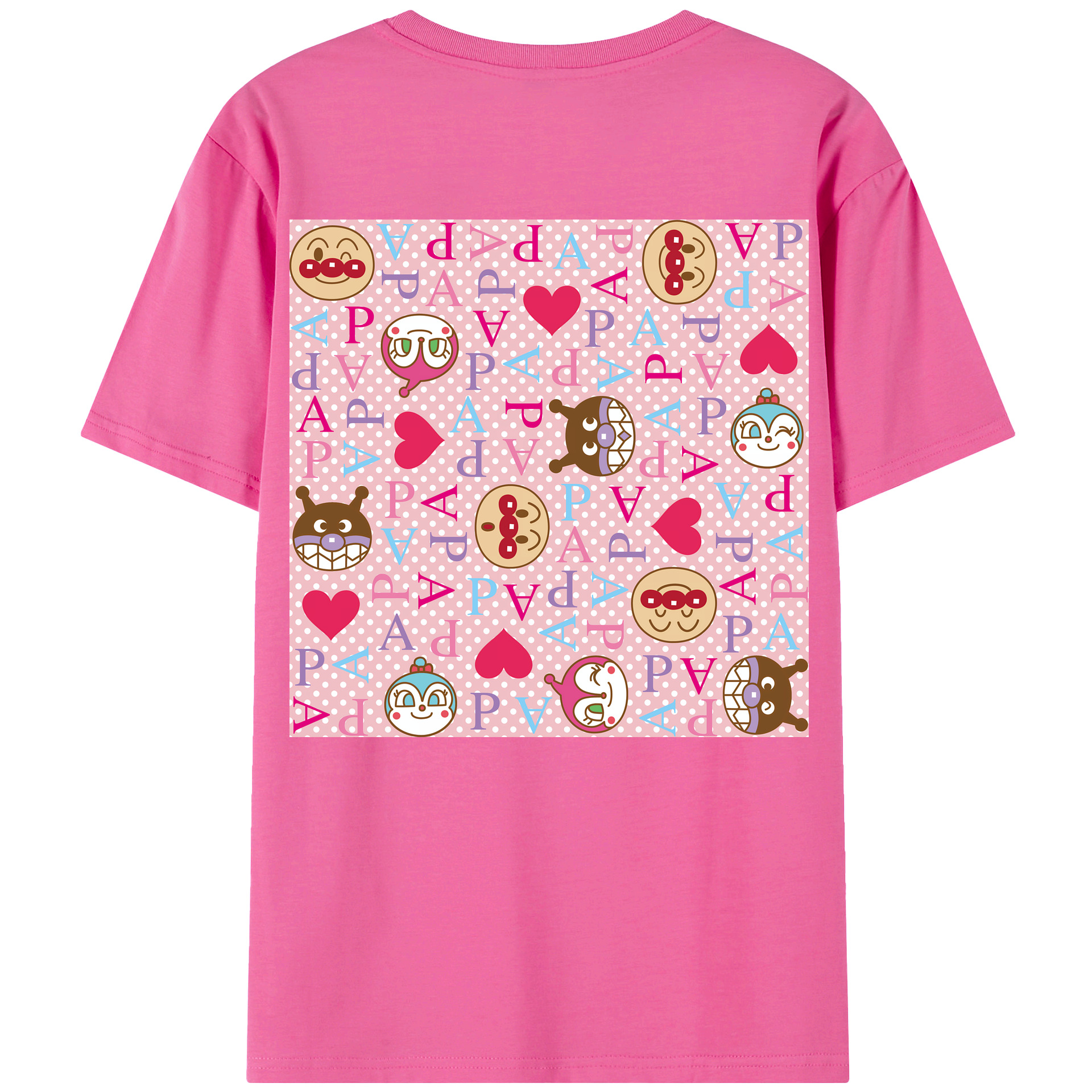 （画像用） アンパンマン Anpanman レディース半袖Tシャツ(バックプリント)